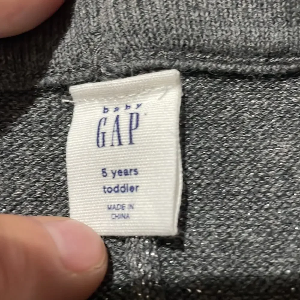 Gap 5 sweater grey metallic leggings like new worn once elastic waste pull on